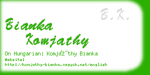 bianka komjathy business card